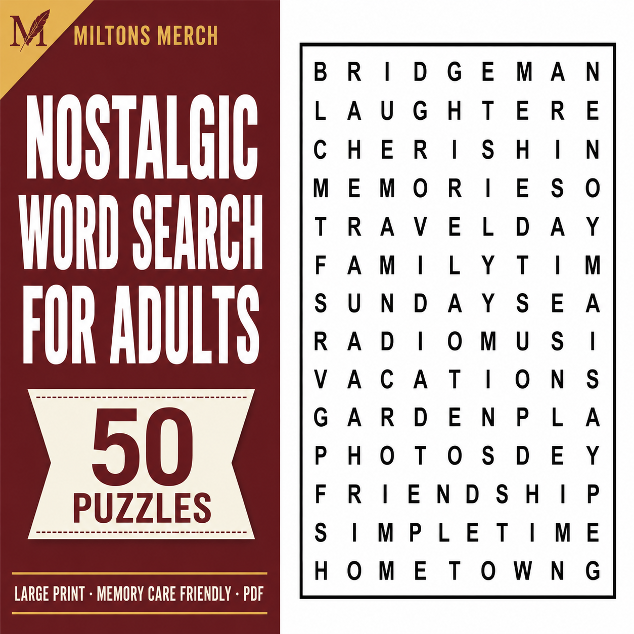 Nostalgic Word Search for Adults book cover