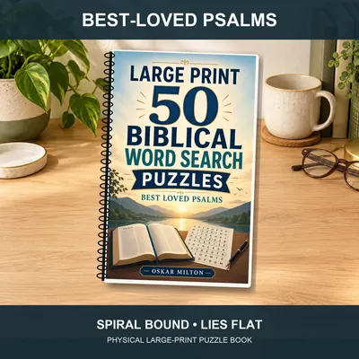 Psalms Word Search Book, Large Print, Spiral Bound, 50 Best-Loved Psalm Puzzles