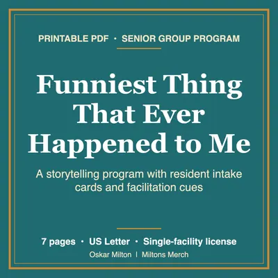 Senior Storytelling Program, Funny Memories Group Activity, Printable PDF