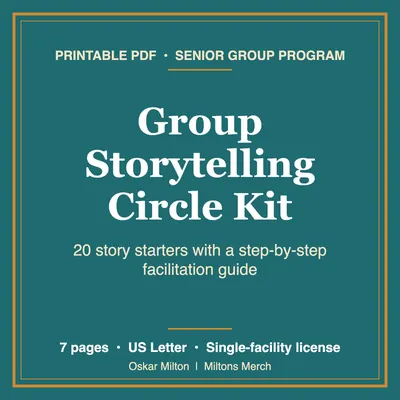 Group Storytelling Activity for Seniors, 20 Story Starters, Printable PDF