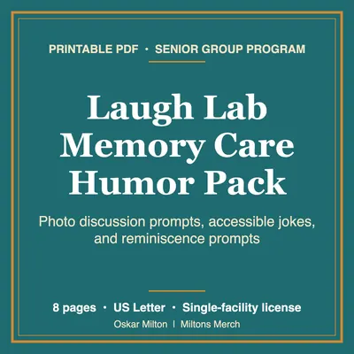 Memory Care Activity Pack, Jokes and Reminiscence Prompts, Printable PDF