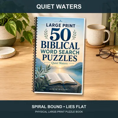 Psalms Word Search Book, Large Print, Spiral Bound, 50 Comfort Scripture Puzzles