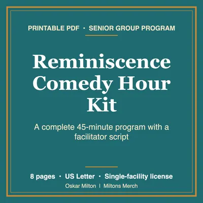 Reminiscence Activity for Seniors, 45 Minute Group Program with Script, Printable PDF